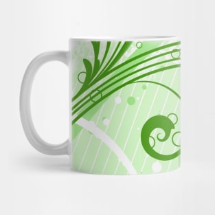 Lime Green Floral Art Mug